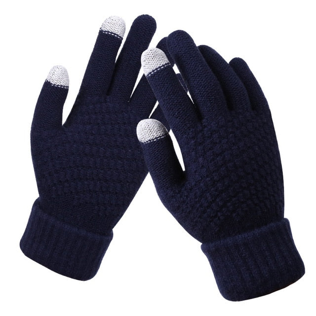 Plush Knitted Touchscreen Gloves