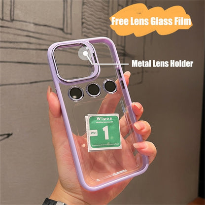 Shockproof Bumper Transparent Lens Cover Stand iPhone Case