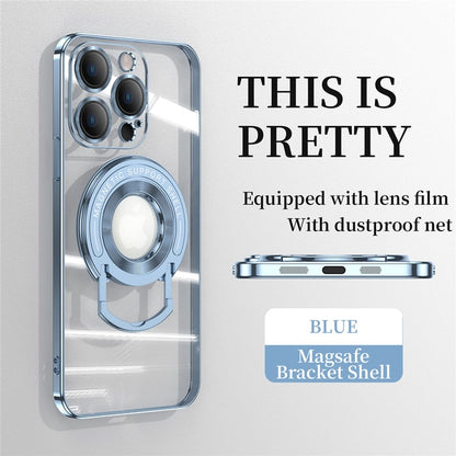Plating Transparent Magsafe Kickstand iPhone Case