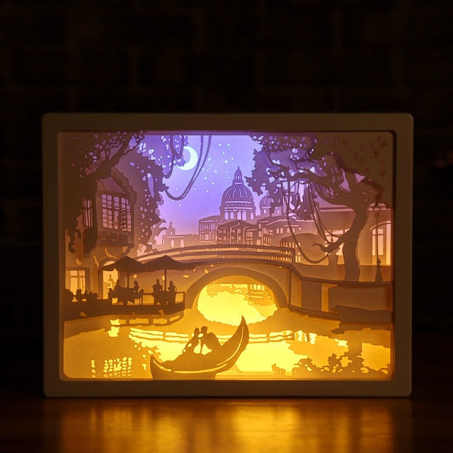 3D Paper Carving Night Light