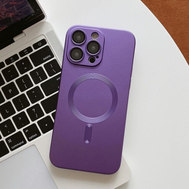 Liquid Silicone Magnetic iPhone Case Lens Protection