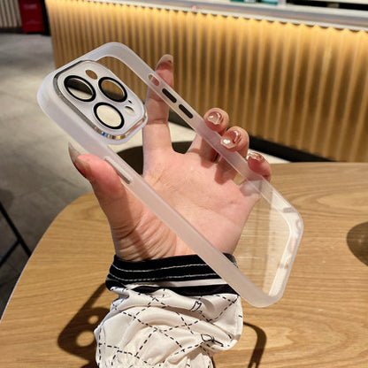 Transparent Acrylic Silicone Armor iPhone Case Camera Cover